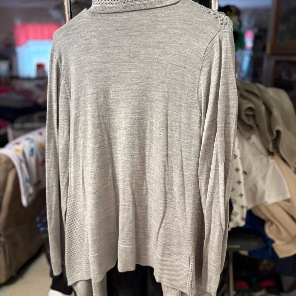 Gray Open-Front Sweater - Picture 2 of 2